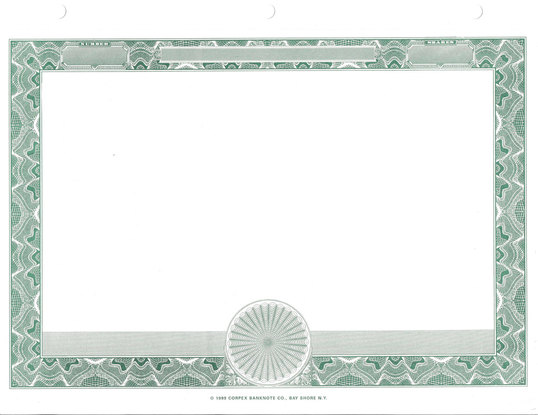 Blank Border with Printed Back Shares - Set of 250