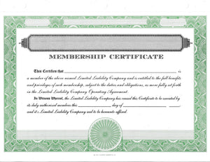 Blank LLC Certificates - Set of 500