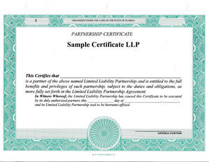 Blank LP Certificates - Set of 100