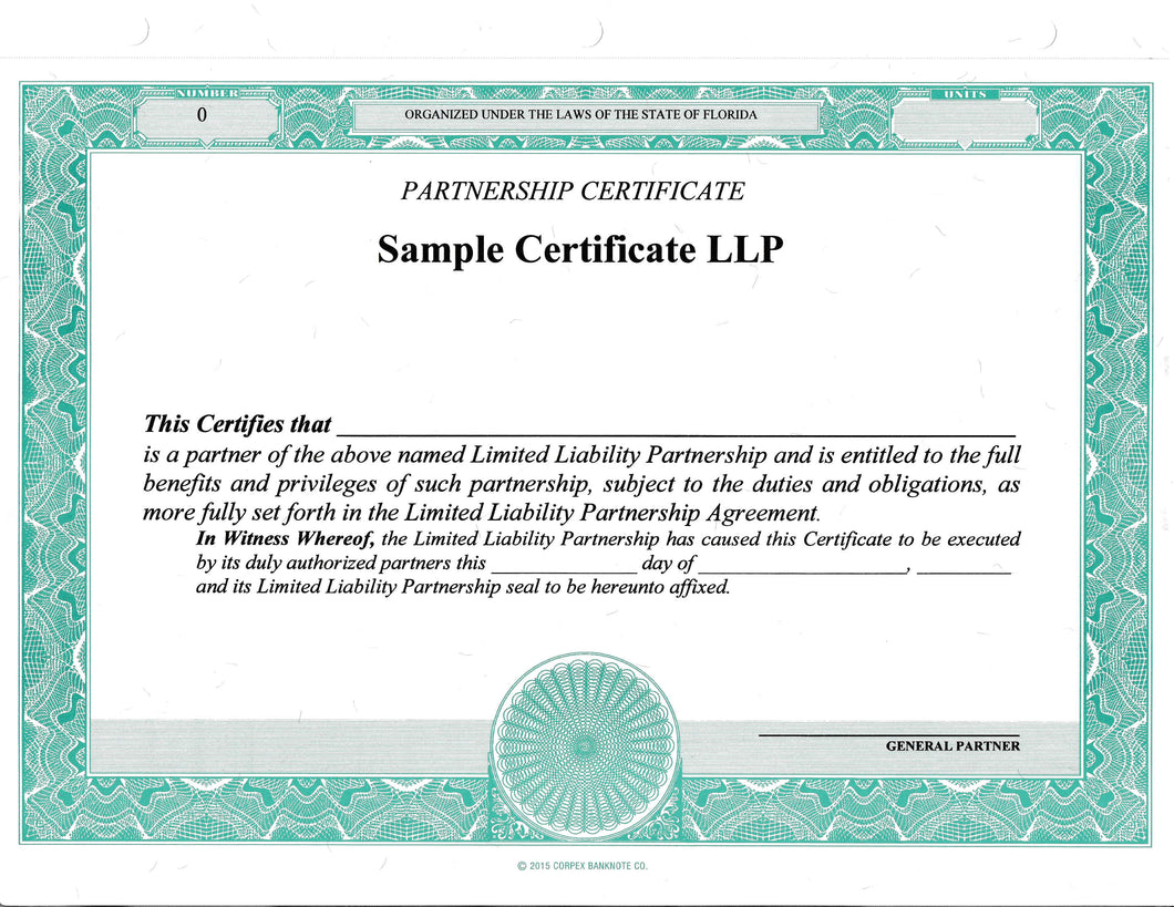 Blank LP Certificates - Set of 100