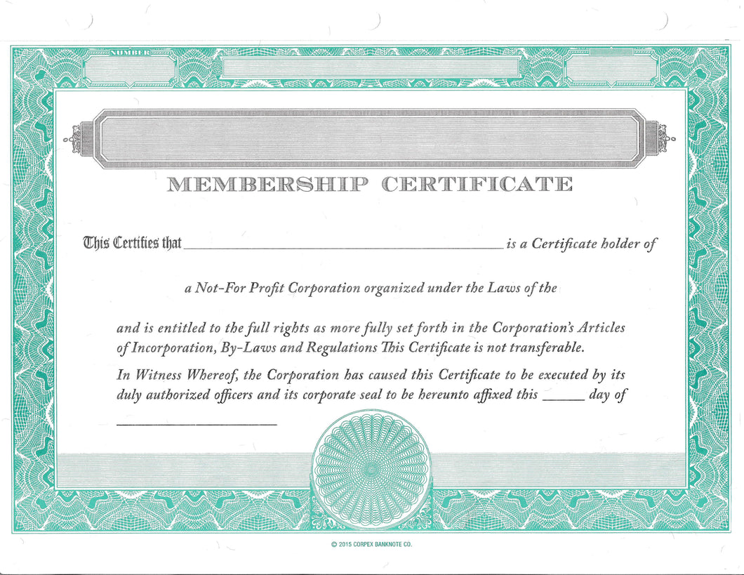 Printed NFP Certificates - Set of 20