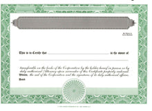 Blank Standard 2 Class Stock Certificates - Set of 100