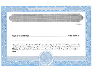 Blank Standard 2 Class Stock Certificates - Set of 20