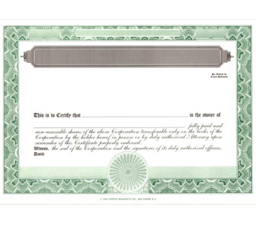 NFP Certificates - Blank NFP Certificates - Set Of 100