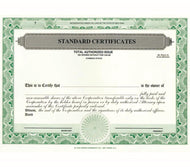Standard Certificates - Printed Standard Certificates - Set Of 20